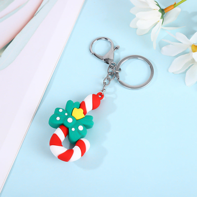 Wholesale Christmas Tree Elk Doll Soft Rubber Keychain